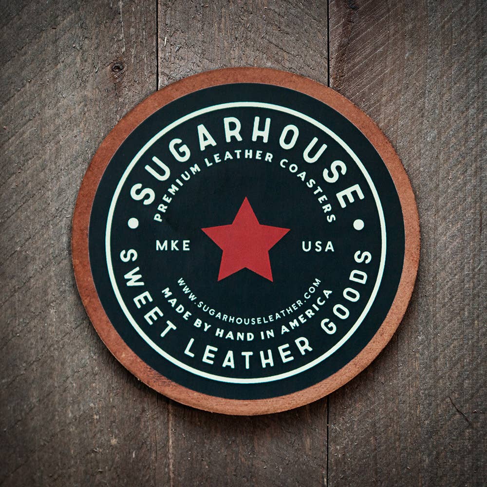 Leather coaster gift for your whiskey girl