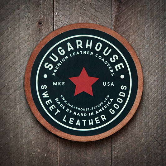 Durable leather coaster gift for Iowans