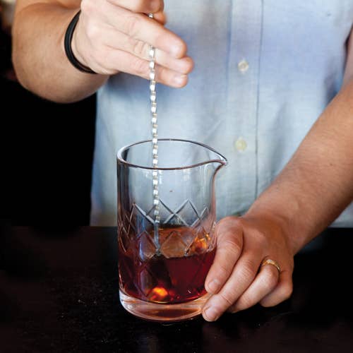 Crystal cocktail mixing glass looks great everywhere