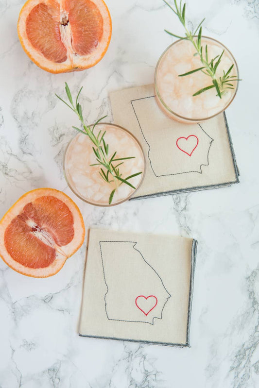 Show pride, Iowans, with your own linen-blend cocktail napkins. Note: Georgia pictured for inspiration only.