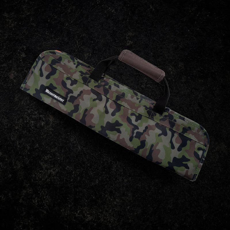 The camo-style knife carrier is ideal for hunters.