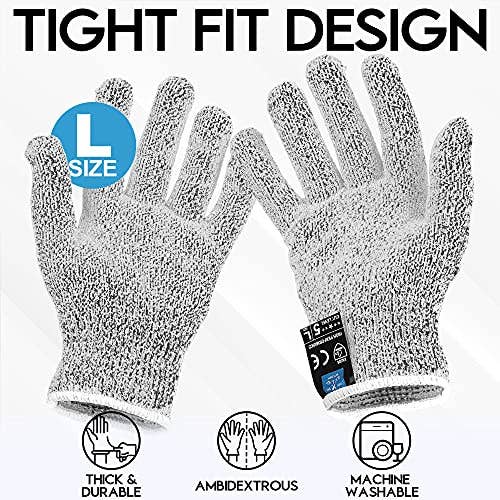 These gloves are a size large, in color orange. Color grey for demonstration only.