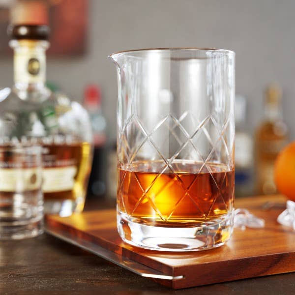 Crystal cocktail mixing glass looks great everywhere