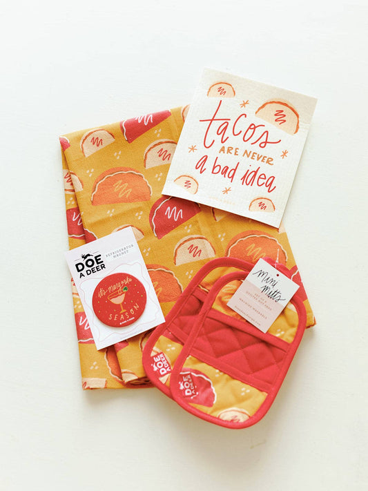 Pair this margarita magnet with a taco towel and Swedish dishcloth for a cute gift bundle. (Each item sold separately.)