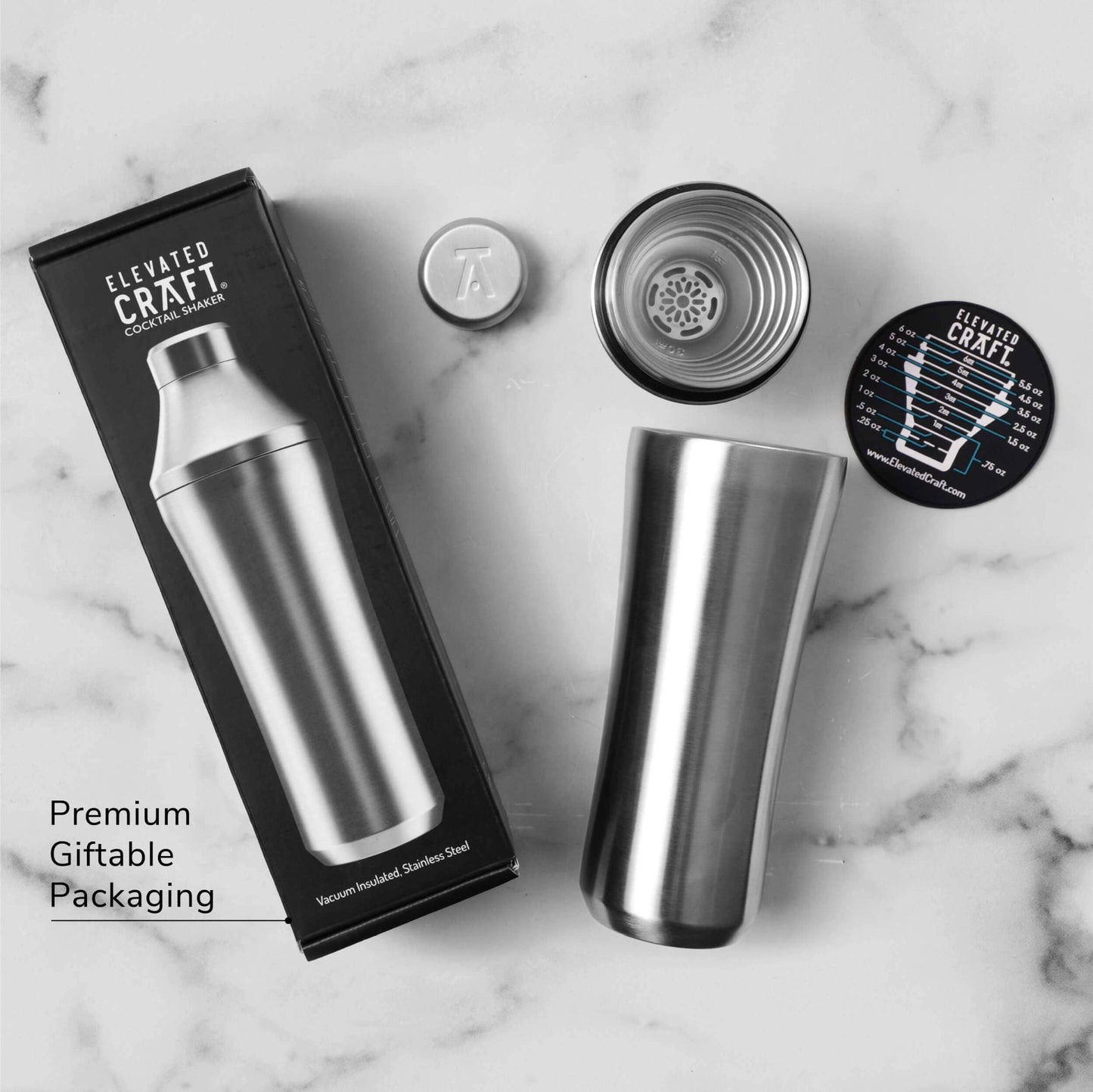 Buy one (1) Elevated Craft cocktail shaker with gift packaging.