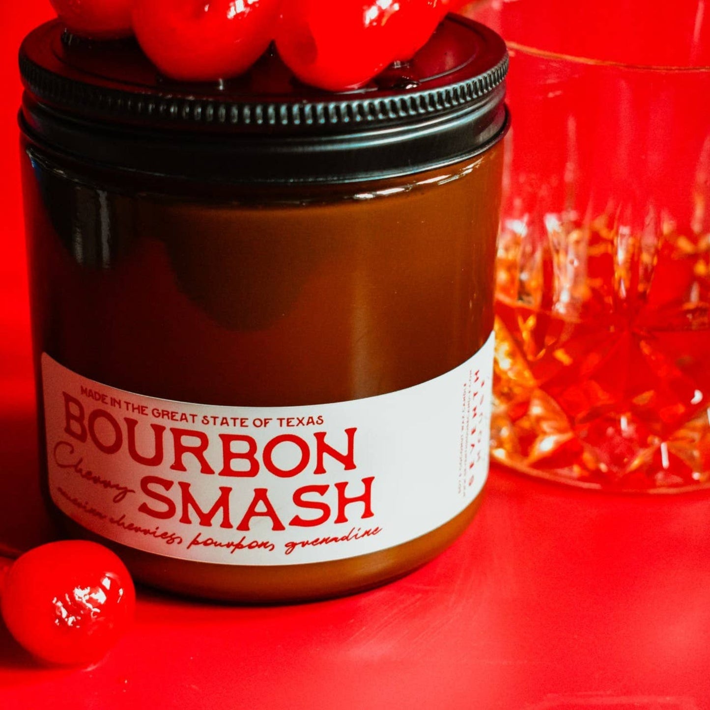 Buy one (1) soy candle scented with a Bourbon Cherry Smash.