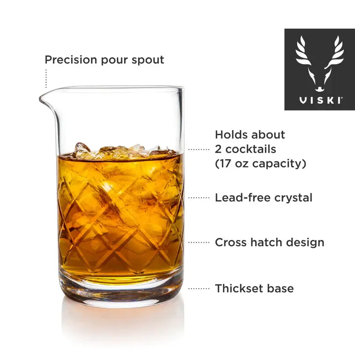Crystal cocktail mixing glass looks great everywhere