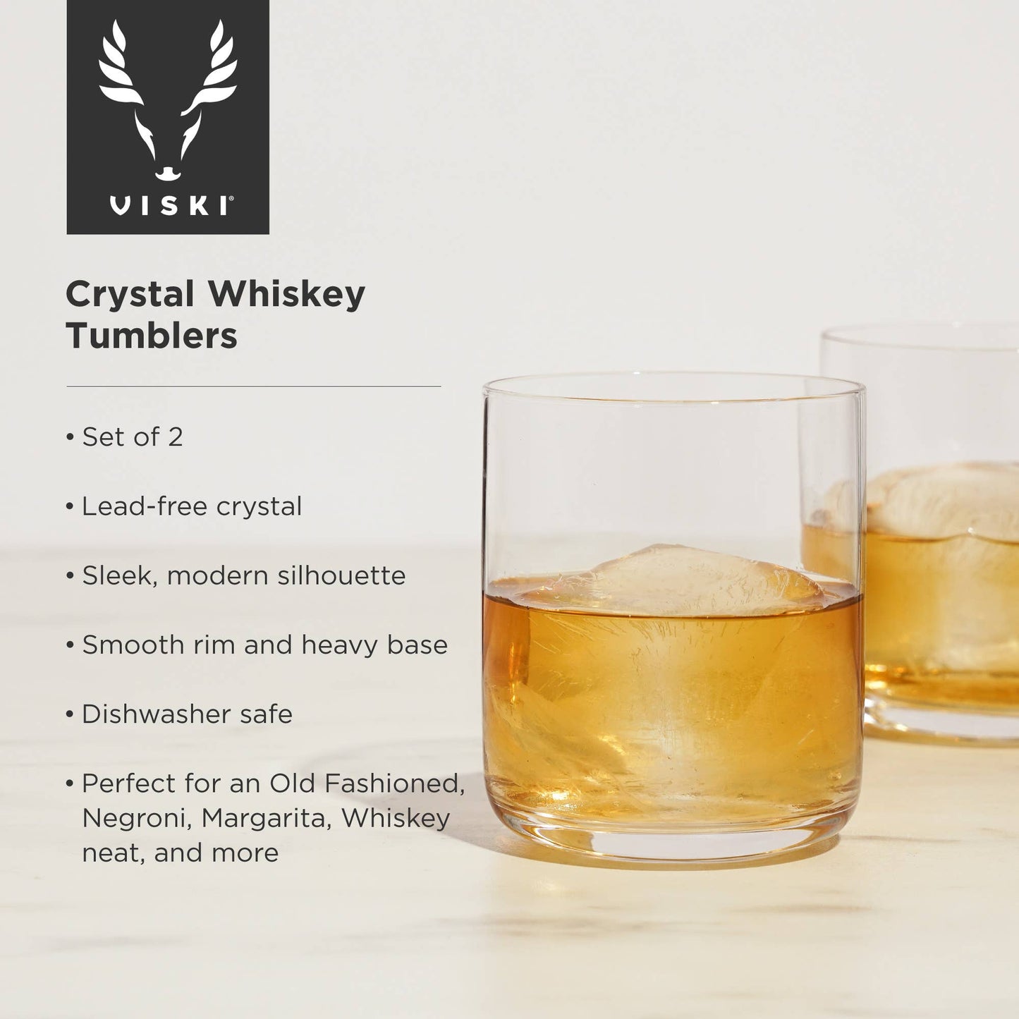 Buy one (1) set of two whiskey/whisky tumblers.