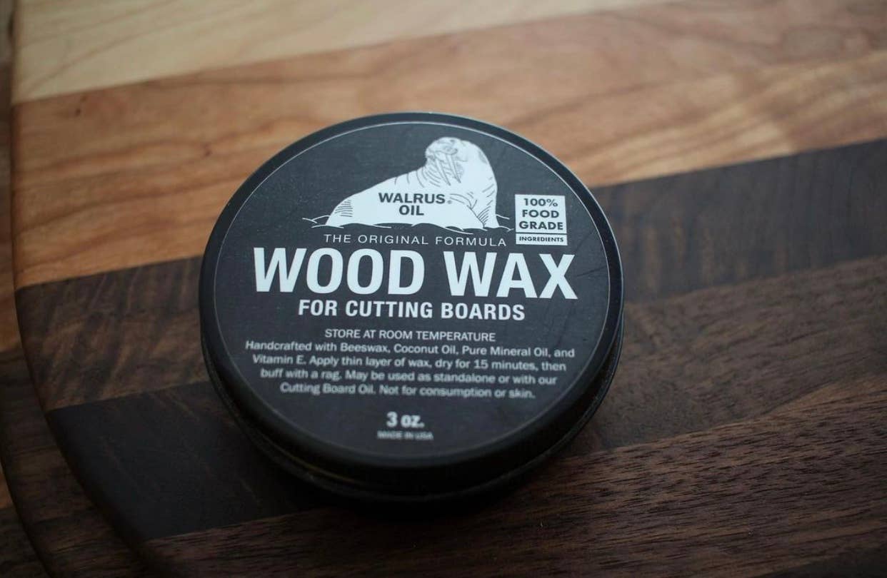 Wood wax is 100% safe for food contact surfaces like your cutting boards and butcher blocks.