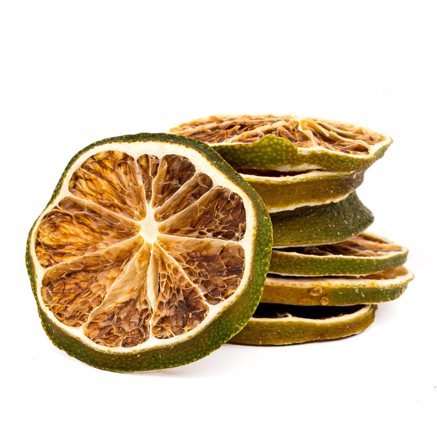 These dehydrated lemons and limes are sliced thin and perfect for snacking.