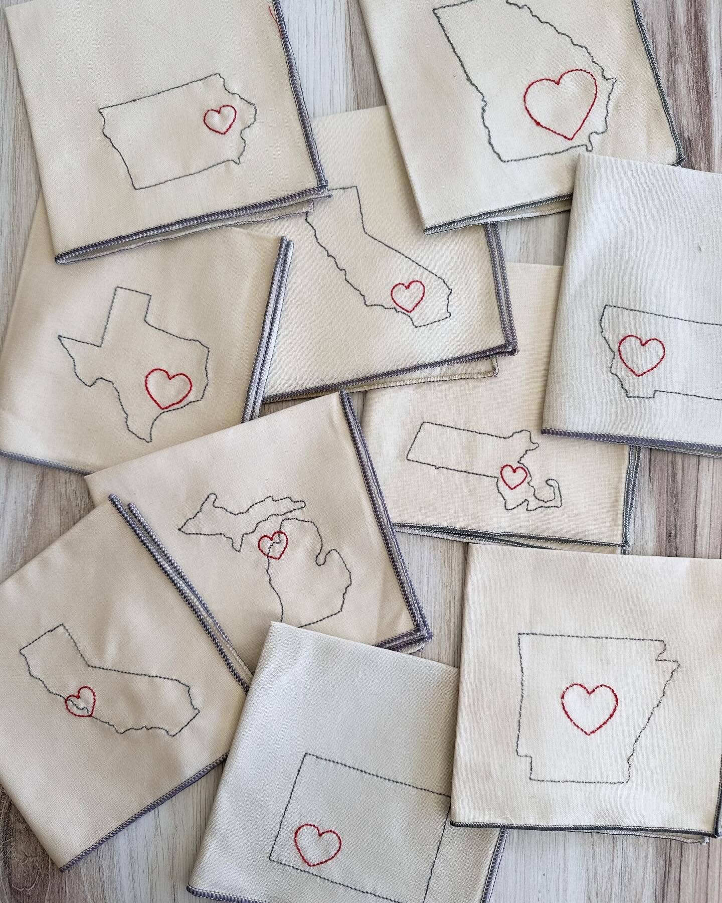 Each purchase includes a set of four Iowa cocktail napkins.