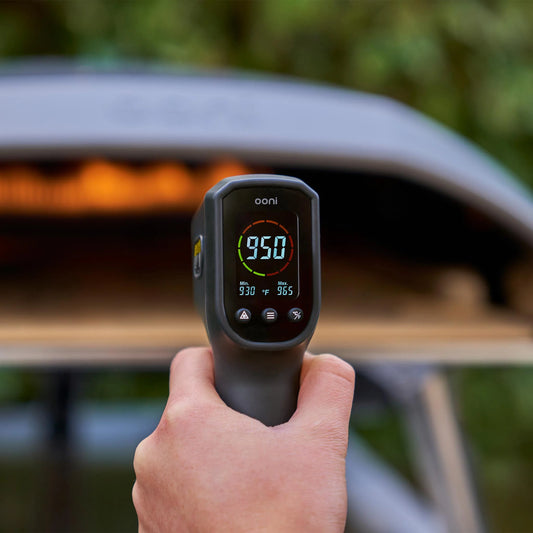 The OONI digital infrared thermometer is calibrated for pizza ovens.