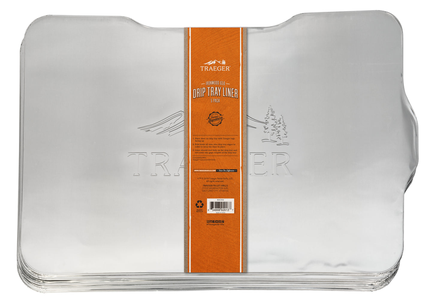 Traeger grills - Drip tray liners - 5 per package