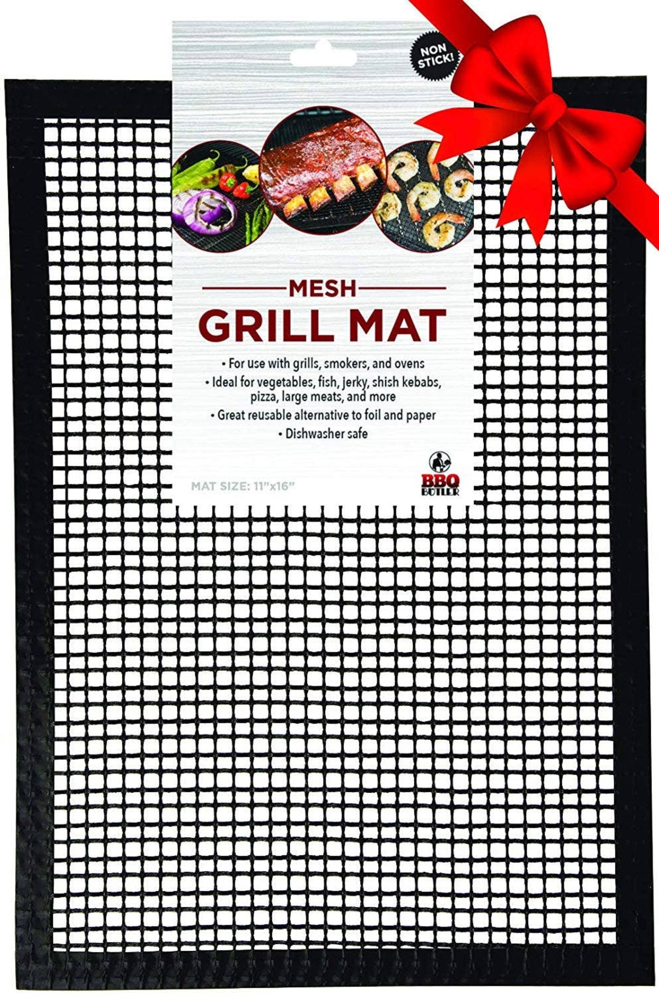 Buy 1 (one) non-stick mesh grill mat to keep food from falling through the grates.