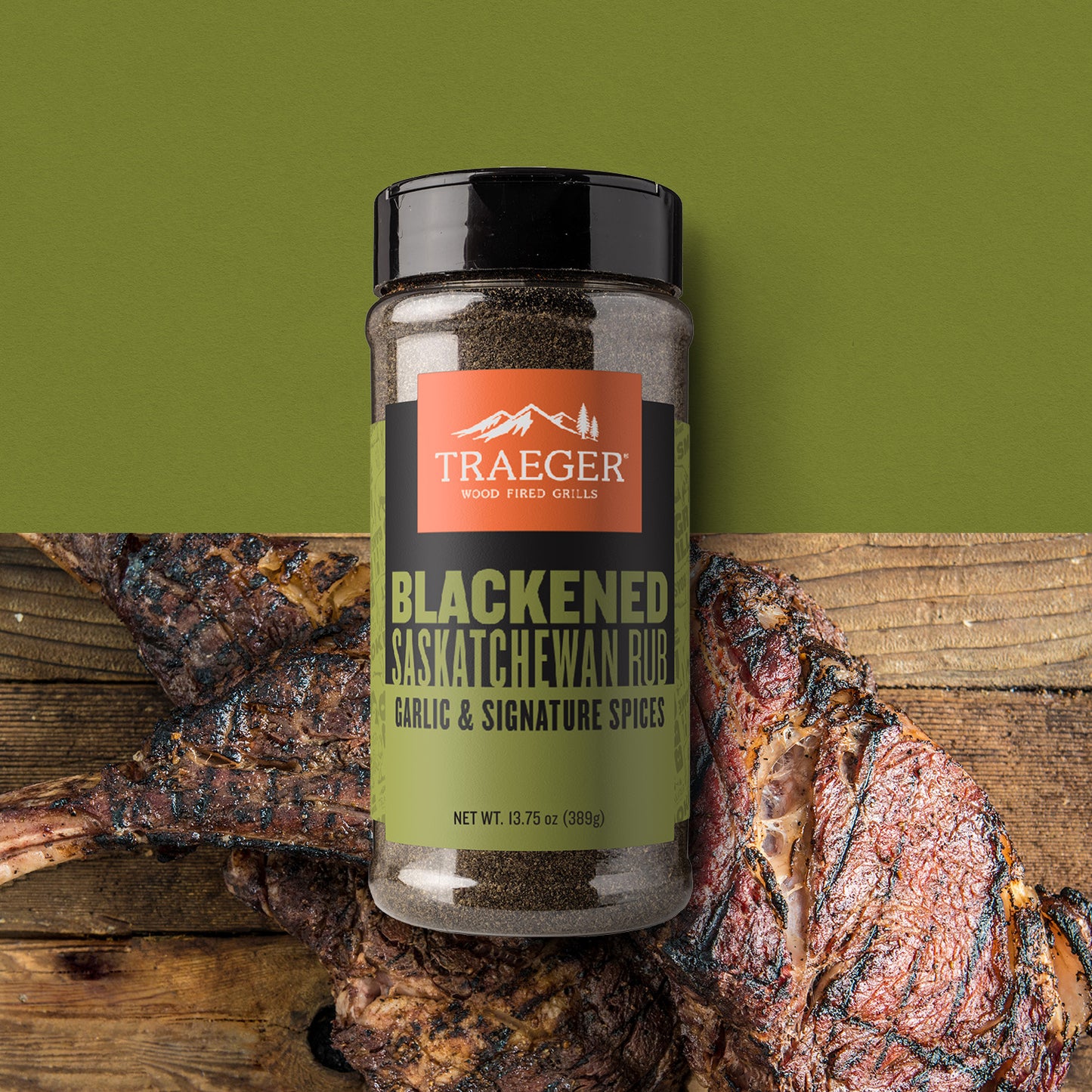 Traeger Blackened Saskatchewan Rub is great on salmon, steak, chicken and veggies.