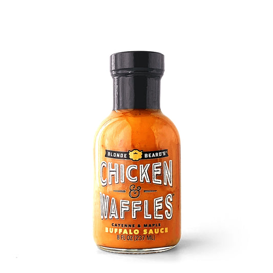 Buy one (1) 8 fl oz bottle of Blonde Beard's Chicken & Waffles buffalo sauce.