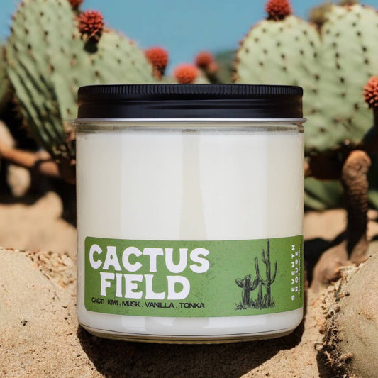 Buy 1 (one) Cactus Field candle with scents of cacti, kiwi, musk, vanilla, and tonka.