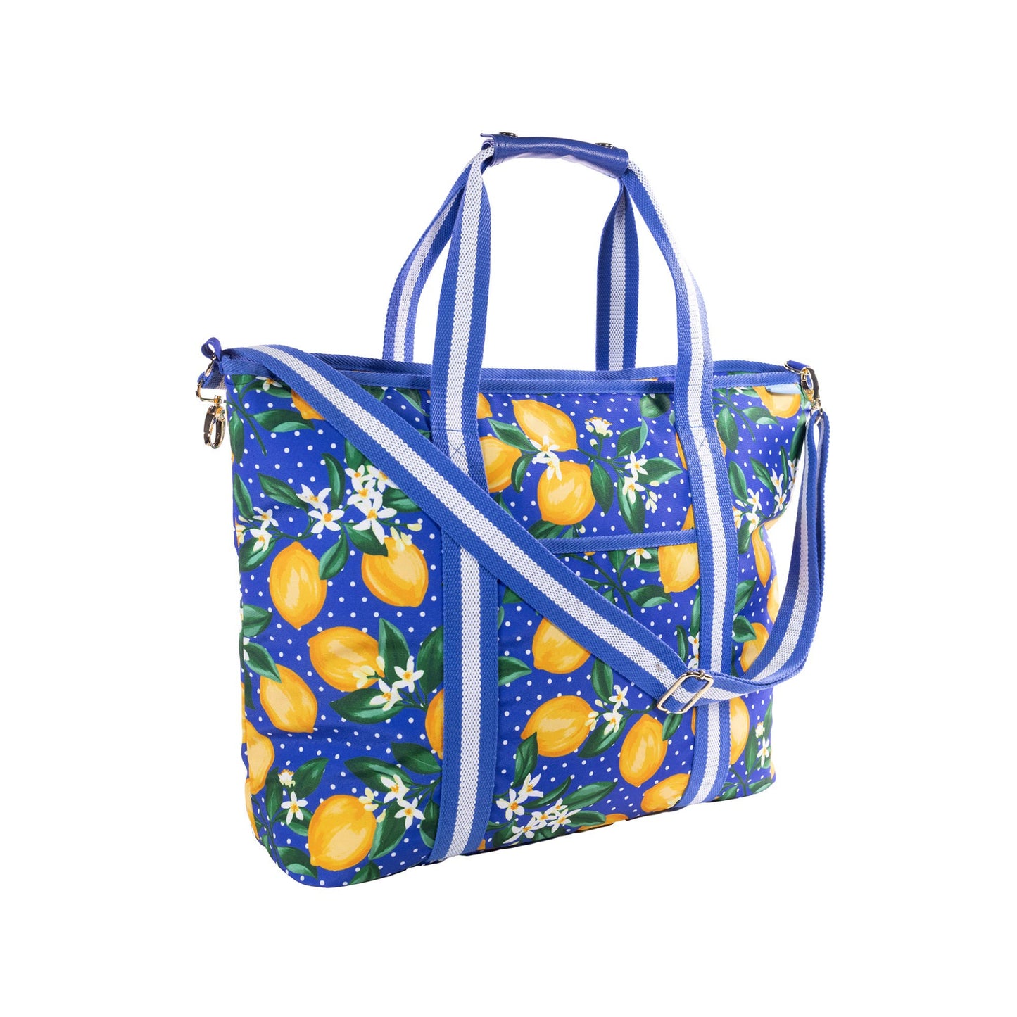 Buy 1 (one) soft-sided Draper James cooler bag with a cute lemon print.