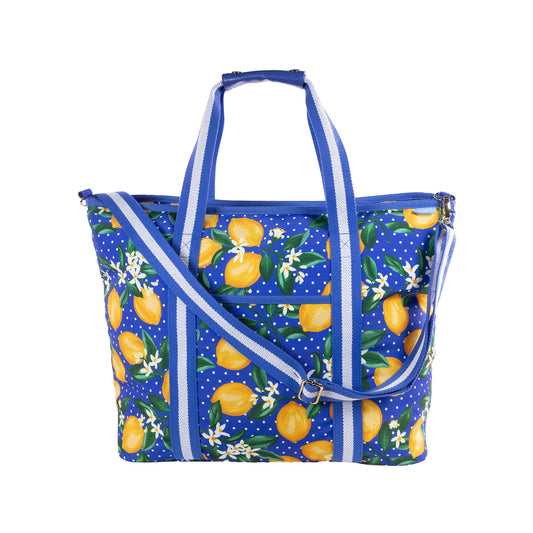 The Draper James cooler bag comes with a cute lemon print, carry handles and an adjustable strap.