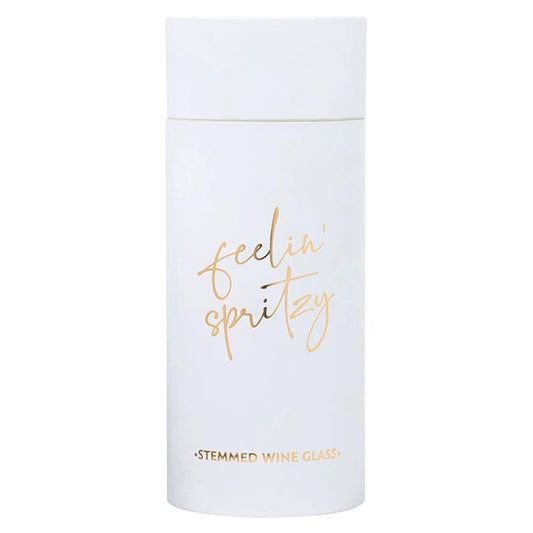 Buy one Feelin Spritzy party set, which includes a stemmed wine glass in a designer tube for gifting.