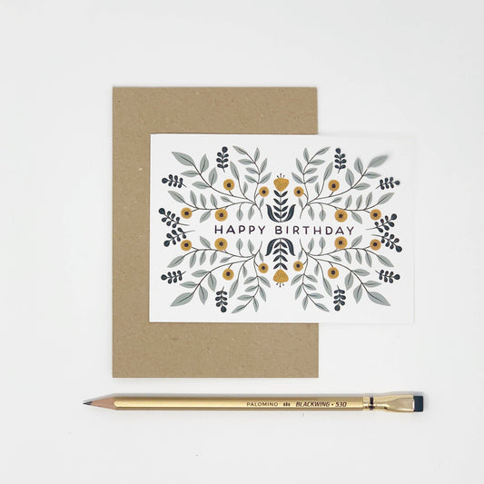 Buy 1 (one) Happy Birthday card with a kraft envelope.