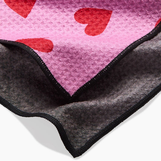 The "I Heart You" dog towel is a single sided print.