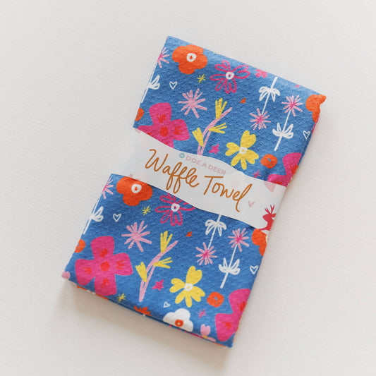 Buy 1 (one) Happy Flowers waffle towel and brighten up your kitchen.