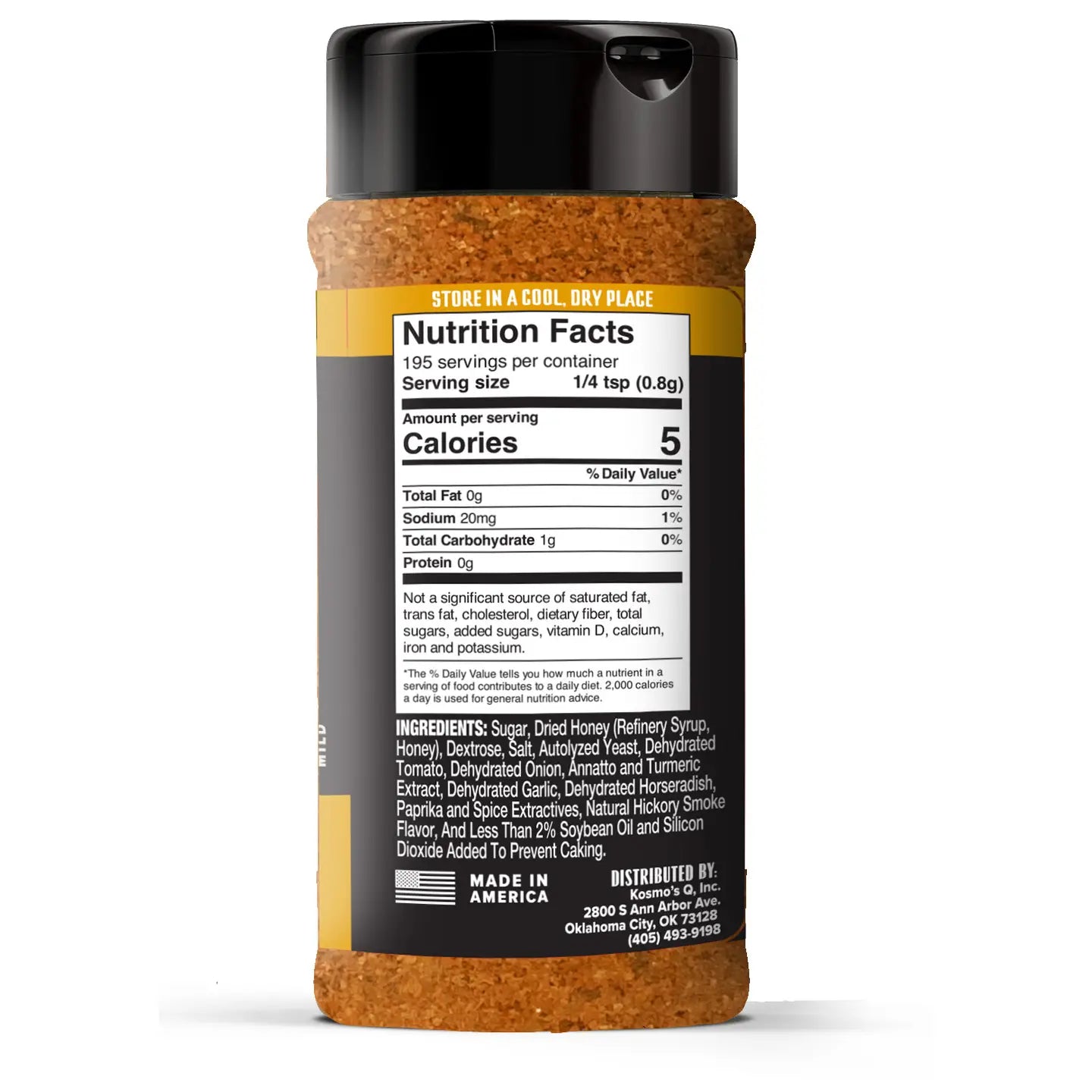 Each serving of Honey BBQ Wing Dust contains 5 calories.