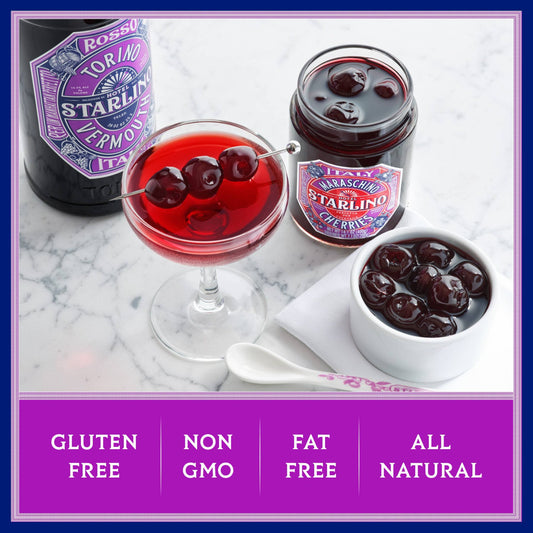 Hotel Starlino cherries are gluten free, non-gmo, fat-free and all natural.