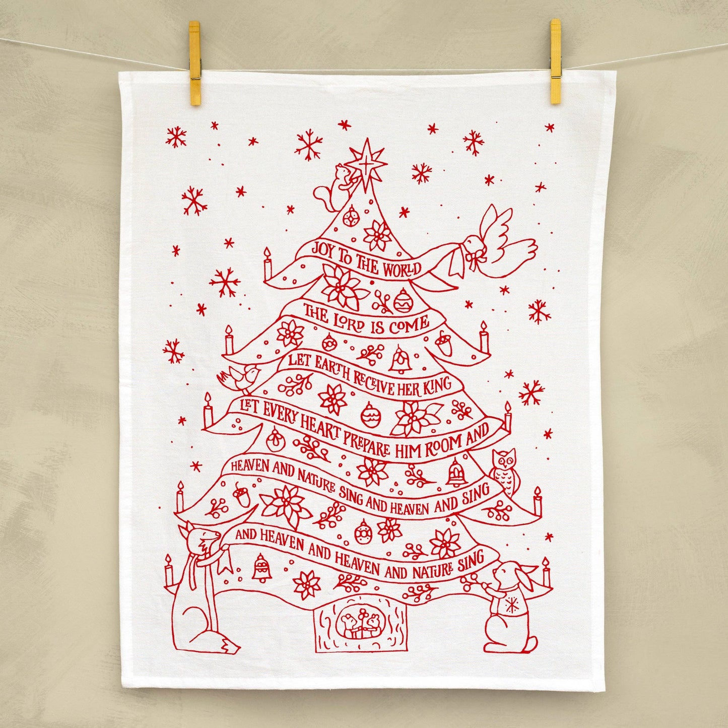 Buy 1 (one) Joy to the World tea towel