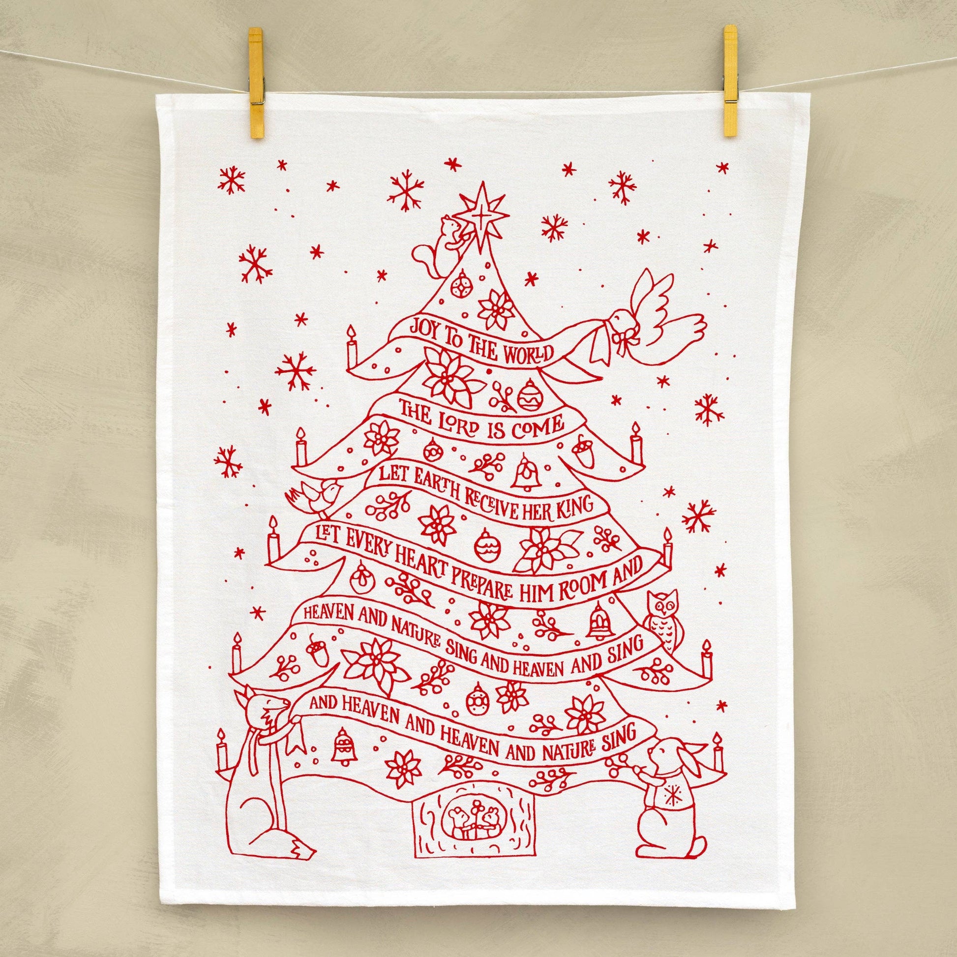 Buy 1 (one) Joy to the World tea towel