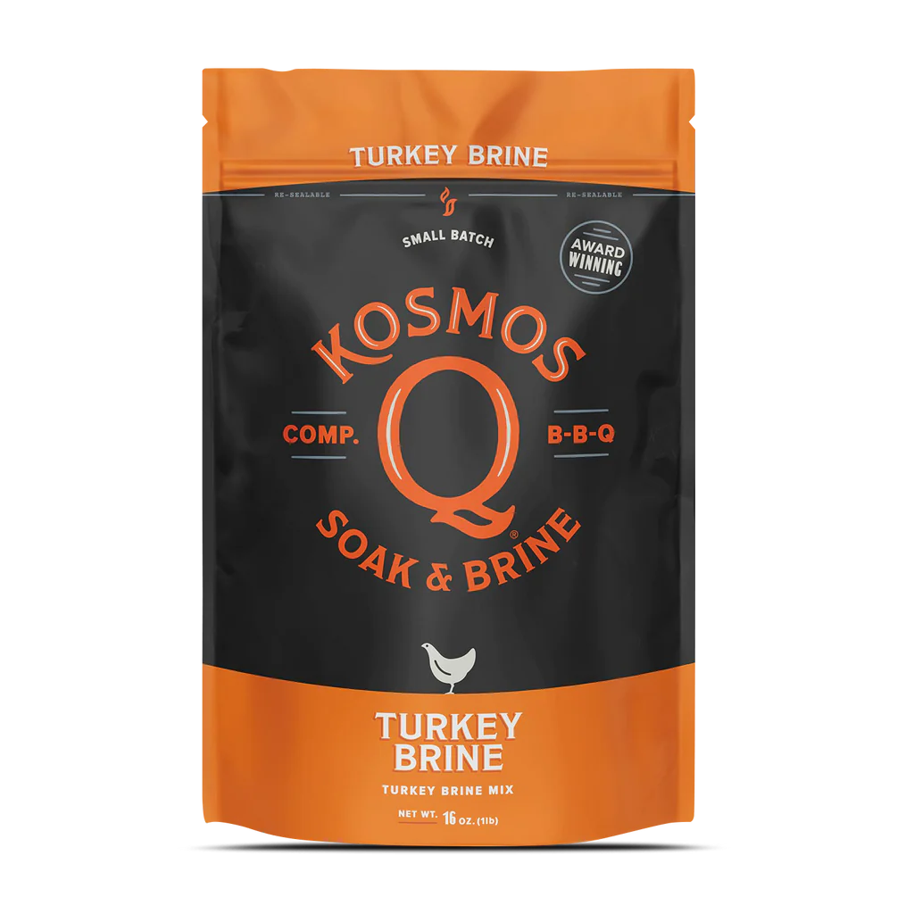 Kosmos Q Soak and Brine in turkey flavor comes in a re-sealable package.