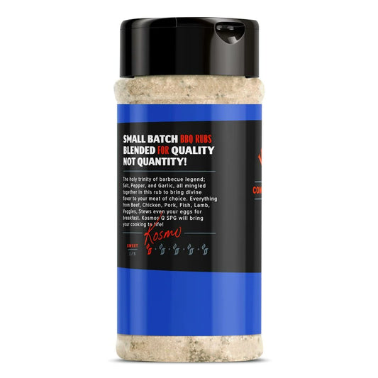 The holy trinity of barbecue - a perfect blend of salt, pepper and garlic.