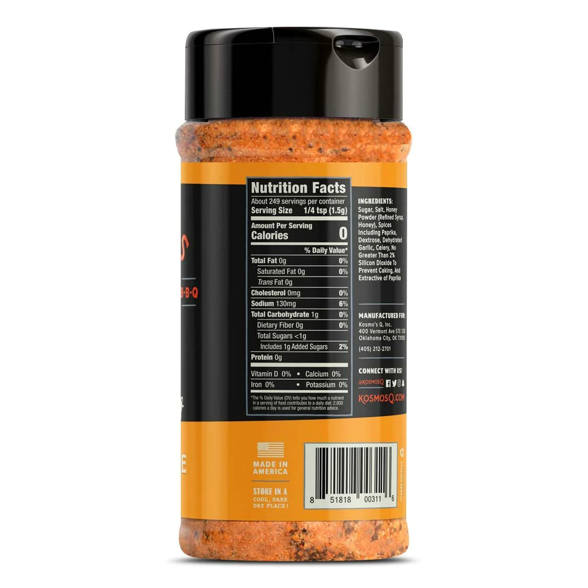 Top three ingredients are: sugar, salt and honey powder.