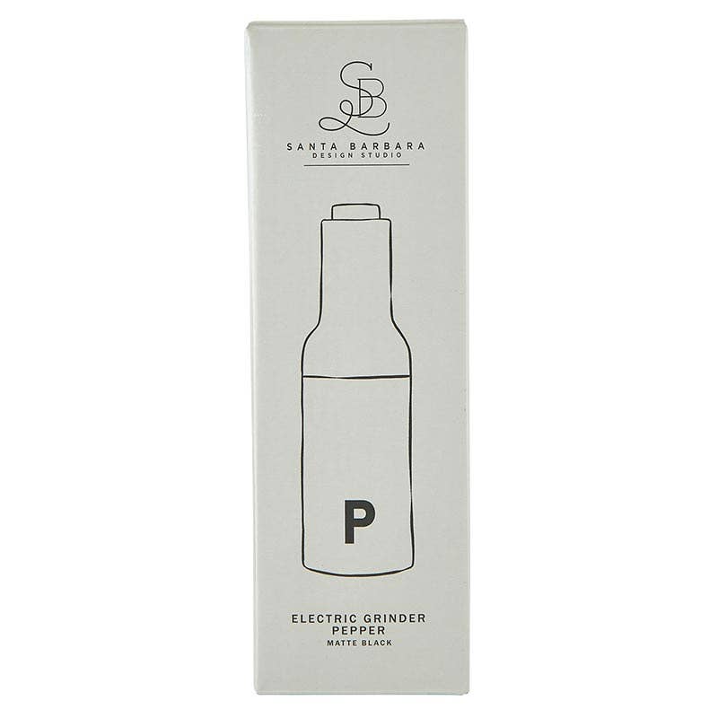 Buy one (1) matte black electric pepper grinder to give as a gift, packaged in an attractive box.