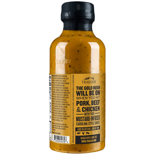 Traeger Liquid Gold bbq sauce is great on beef, poultry and pork.