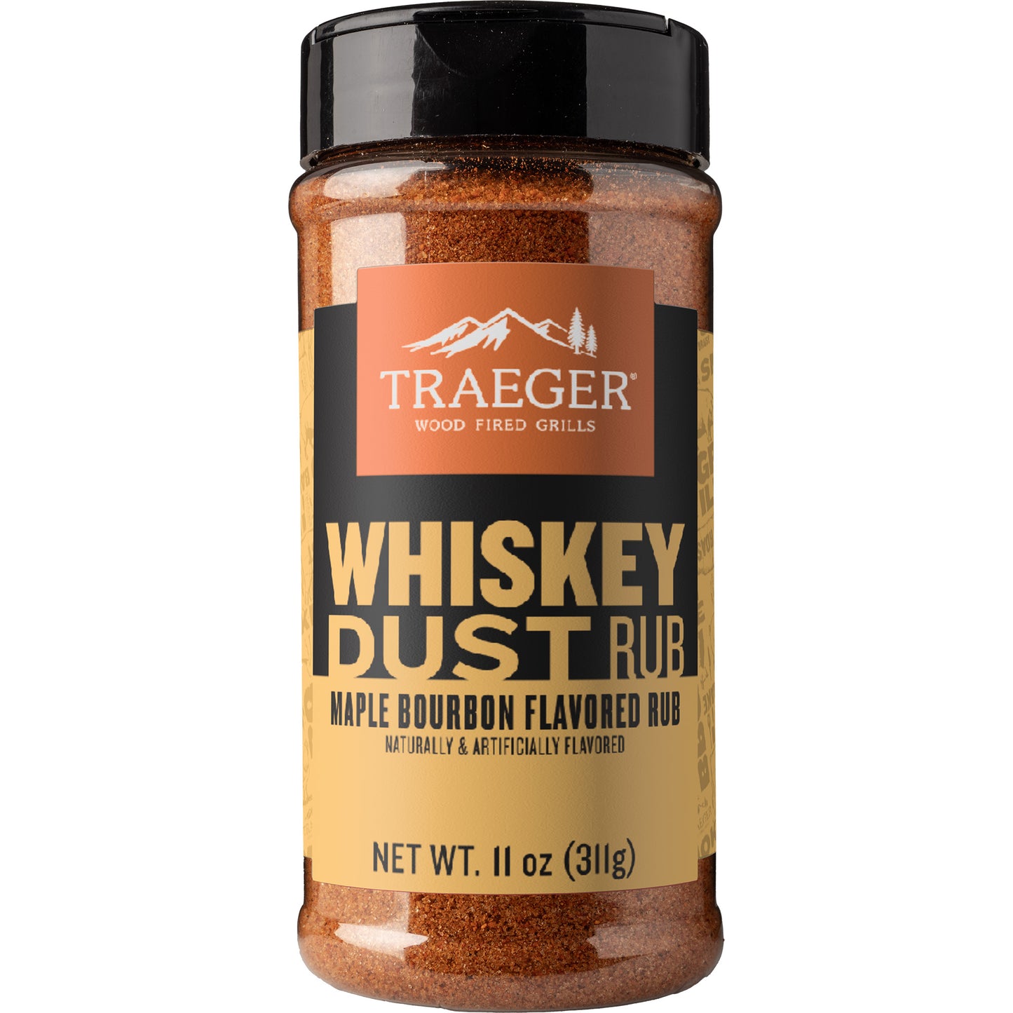 Buy 1 (one) 11 oz bottle of Traeger Whiskey Dust rub for seasoning meats.