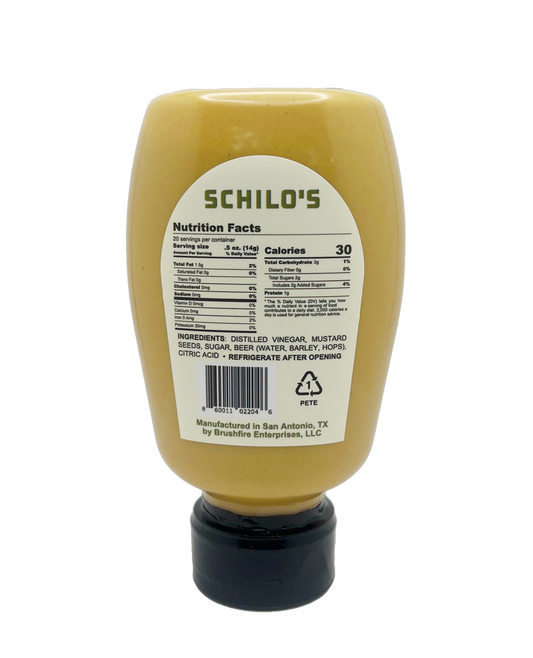 Schilo's Hot Mustard contains 20 servings per bottle.