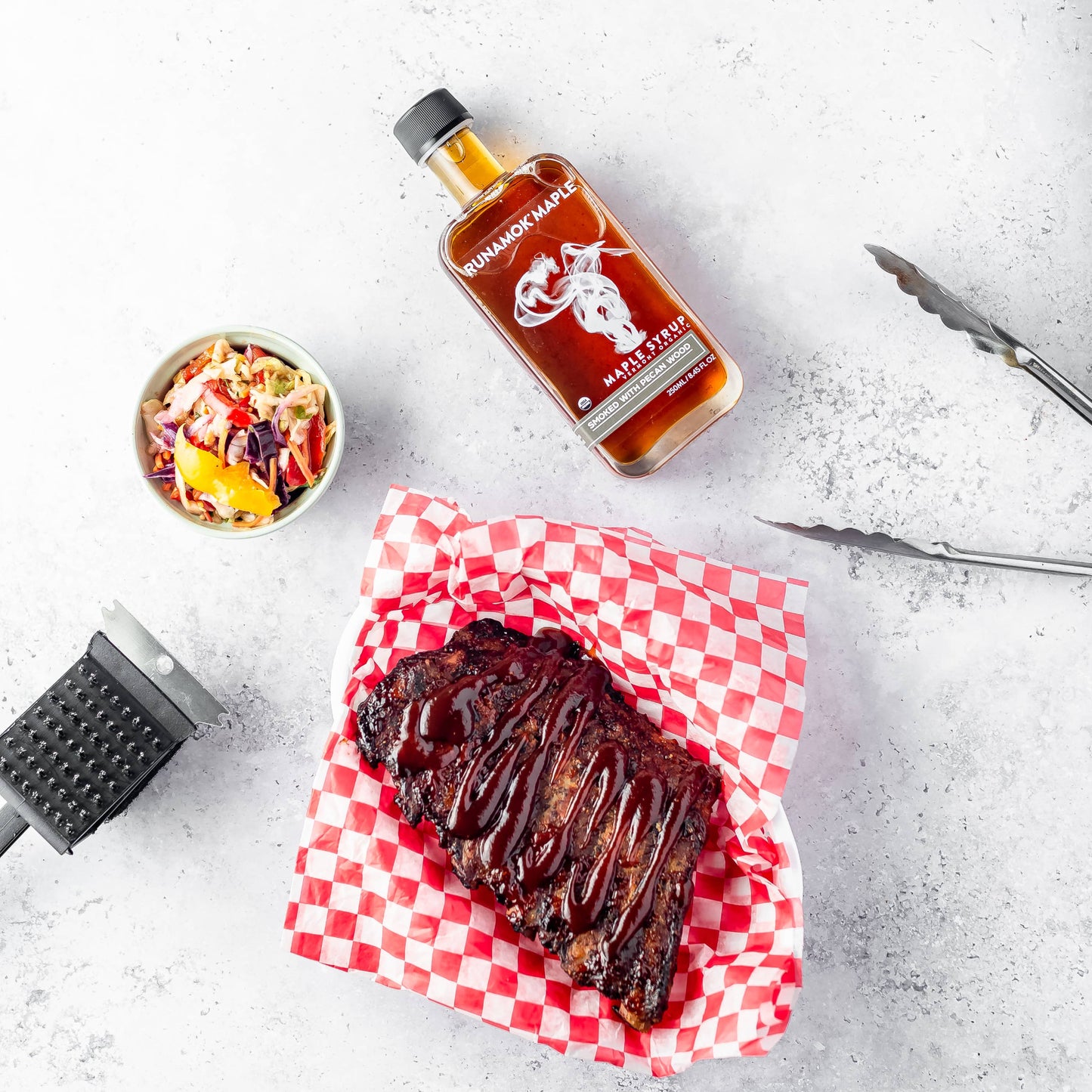 Buy 1 (one) bottle of smoked maple syrup to enhance any bbq.