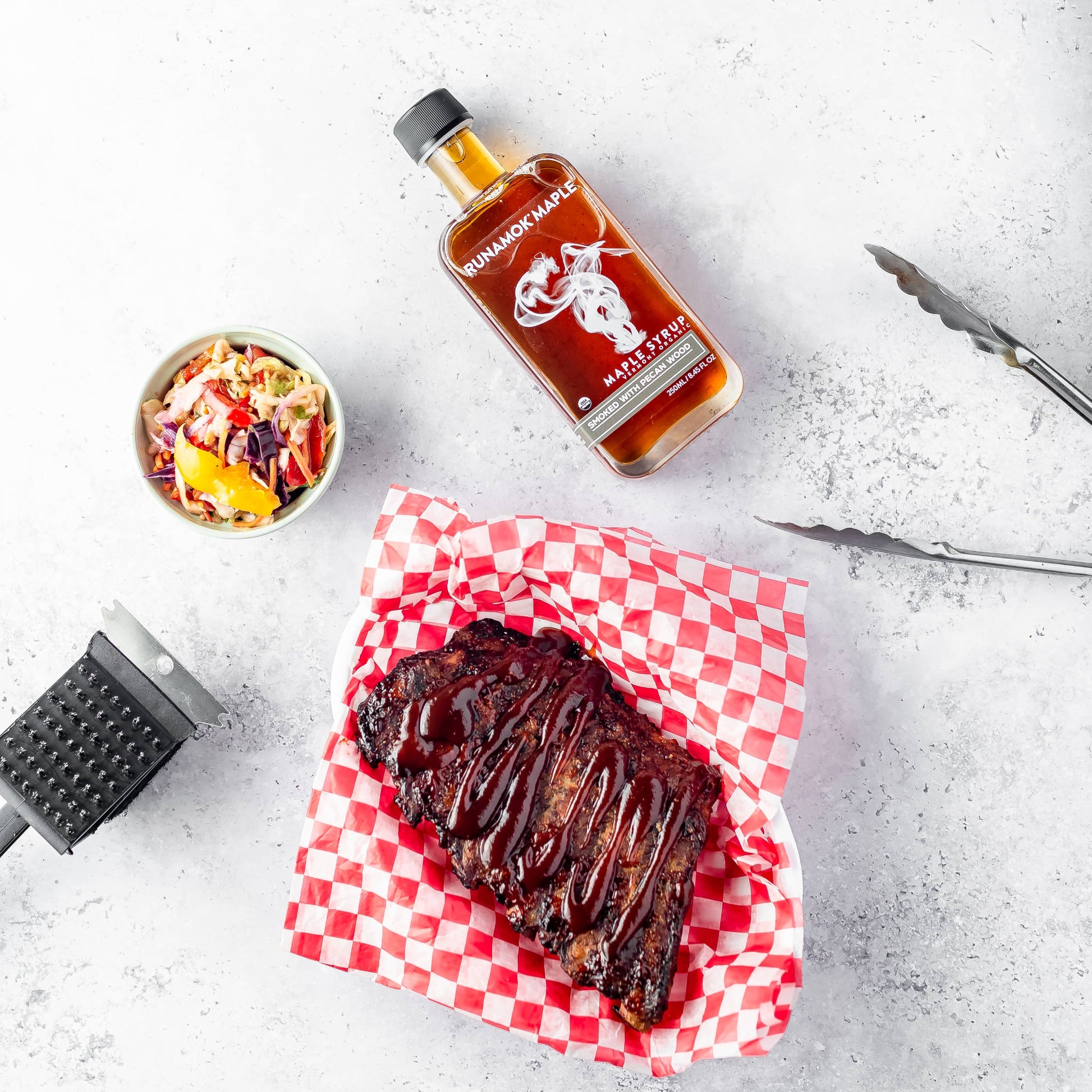 Buy 1 (one) bottle of smoked maple syrup to enhance any bbq.