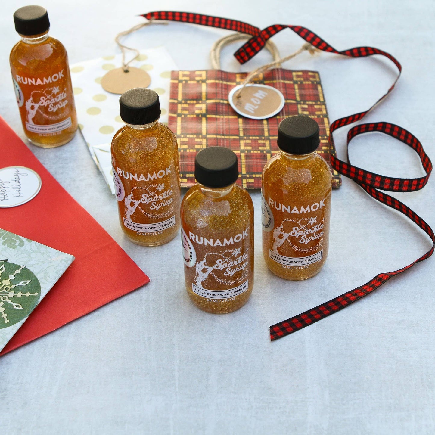 Mini bottles of sparkle syrup make an excellent stocking stuffer!