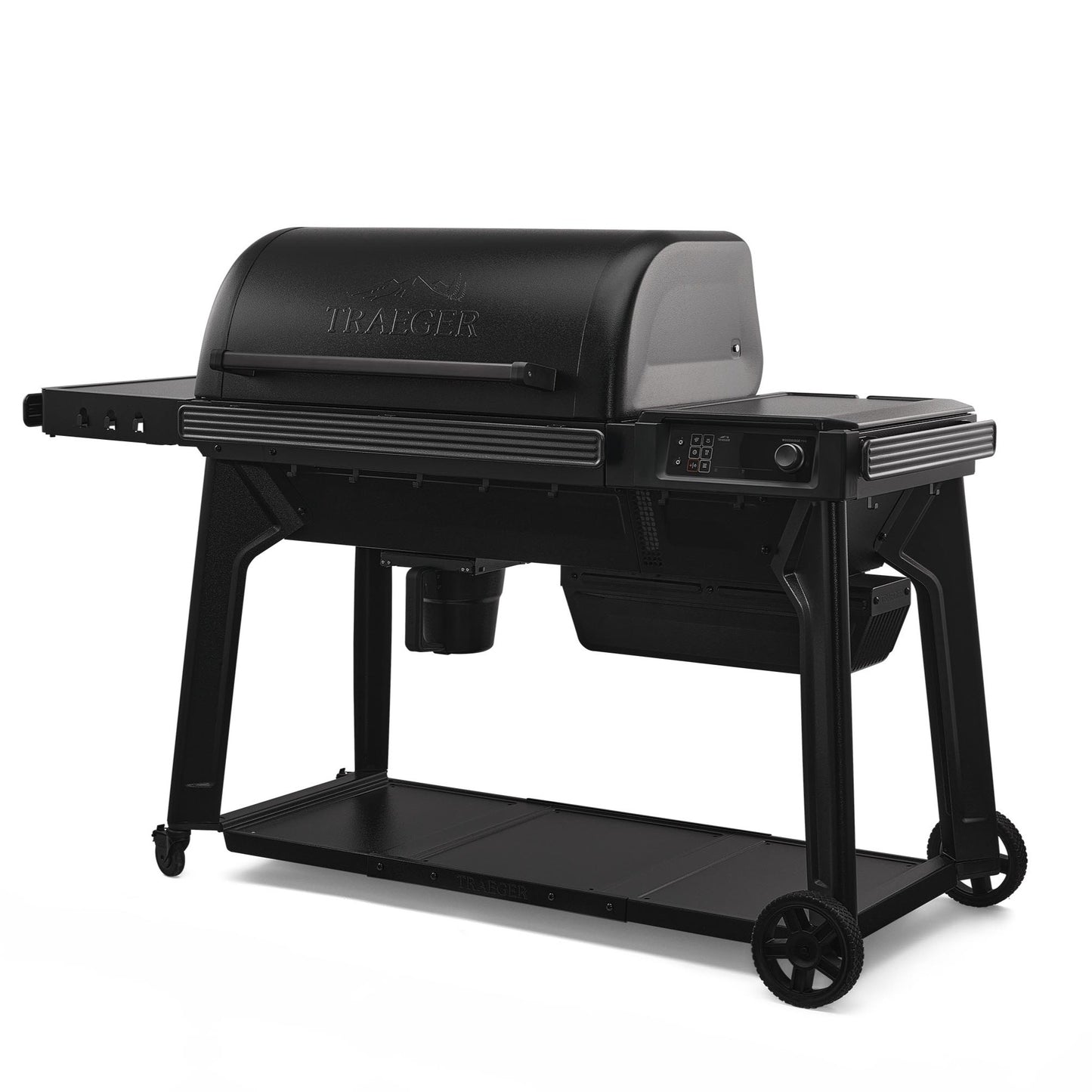 This grill is built for convenience with an easy-clean ash pot, hanging loops and a pop-and-lock customizable accessory system.
