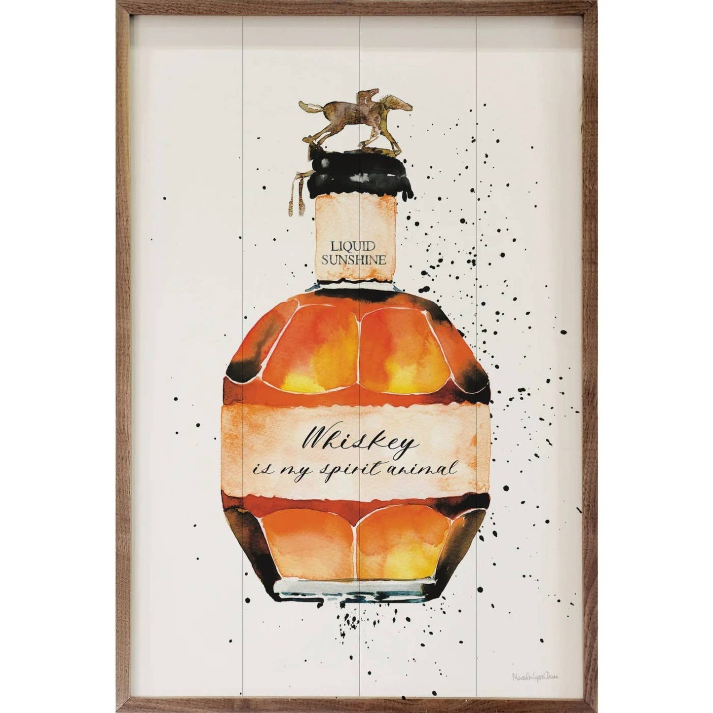 Buy 1 (one) wall art with a bottle shaped like Blanton's and the phrase, "Whiskey is my spirit animal."