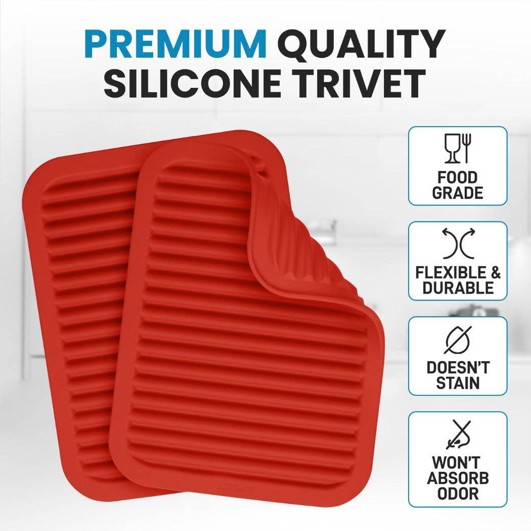 Each Zulay premium quality trivet is made from food-grade materials, resists staining and odors, and is flexible for many uses.