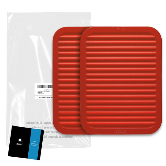 Buy 1 (one) set of two red 9x12 silicone trivets.