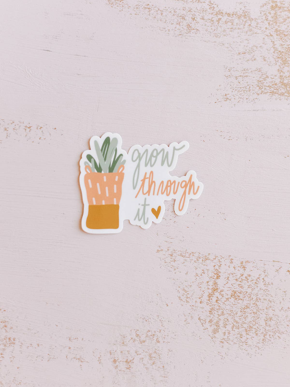 Grow Through It encouraging vinyl sticker