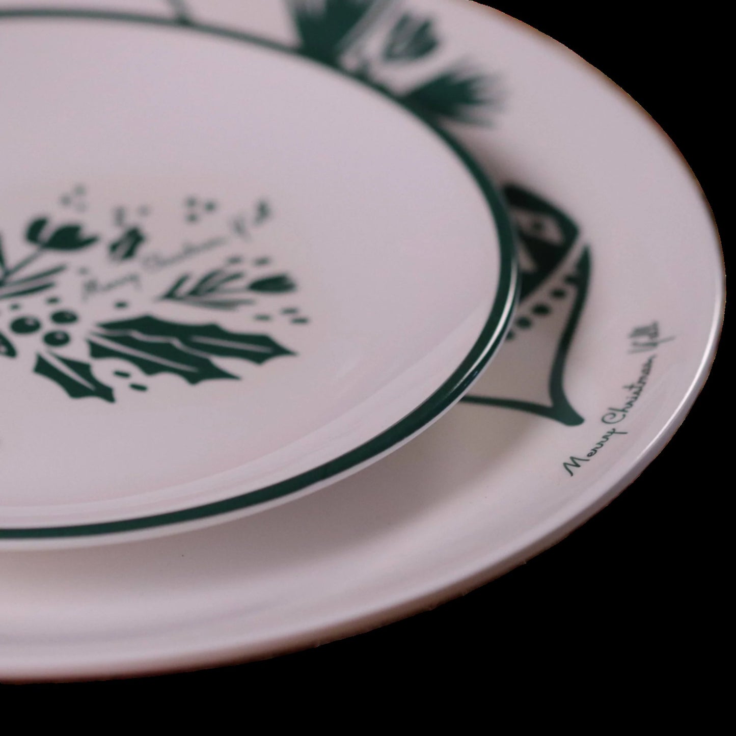 Buy this collection of green and white Merry Christmas Y'all Christmas plates - 8 total.