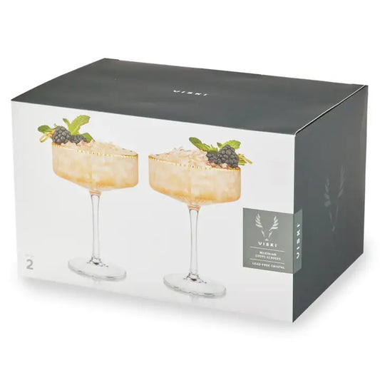 Buy one (1) set of coupe glasses, in an attractive gift box.