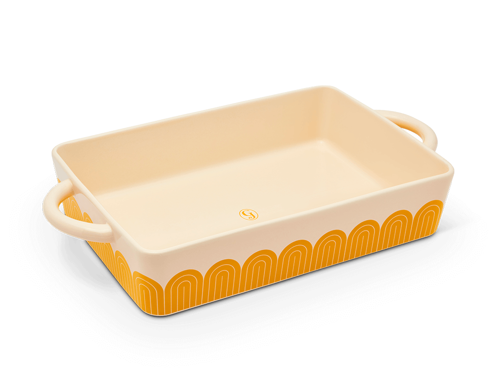 Buy one (1) Hot Dish casserole in color Mustard yellow-gold.