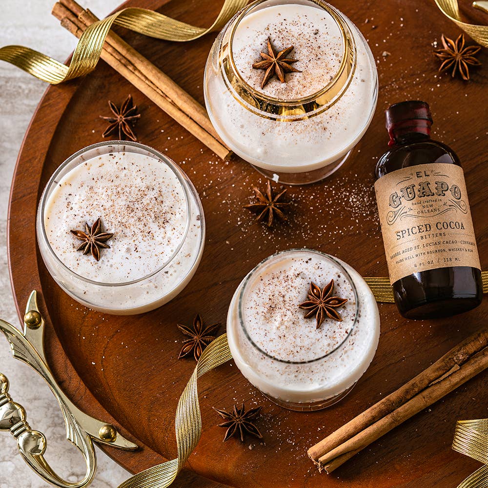 El Guapo Spiced Cocoa bitters enhance bourbon, whiskey, rum and tequila cocktails. Try it in an after dinner cocktail.